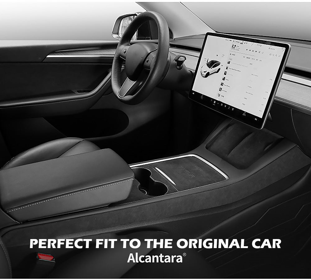 Model 3 & Y Alcantara Side Of Center Console Cover Interior Decor
