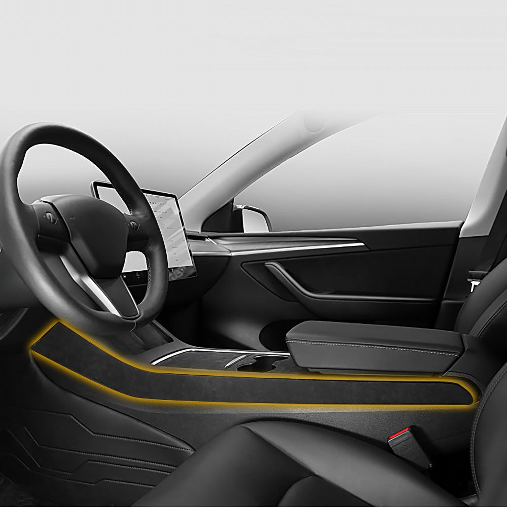 Model 3 & Y Alcantara Side Of Center Console Cover Interior Decor