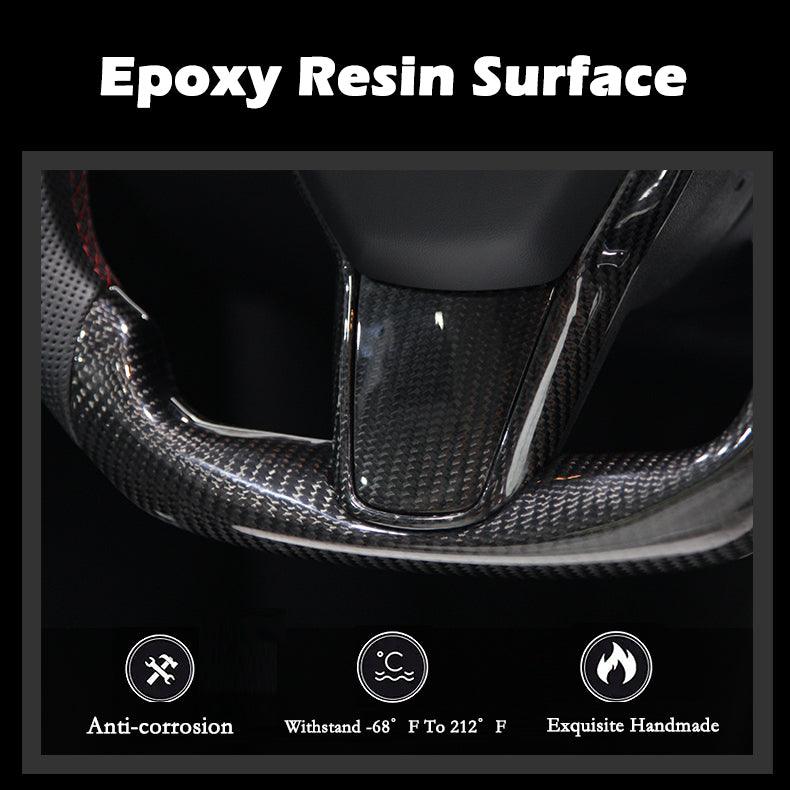 Model 3/ Y Customized Round Nappa Leather Steering Wheel Tesla Modification