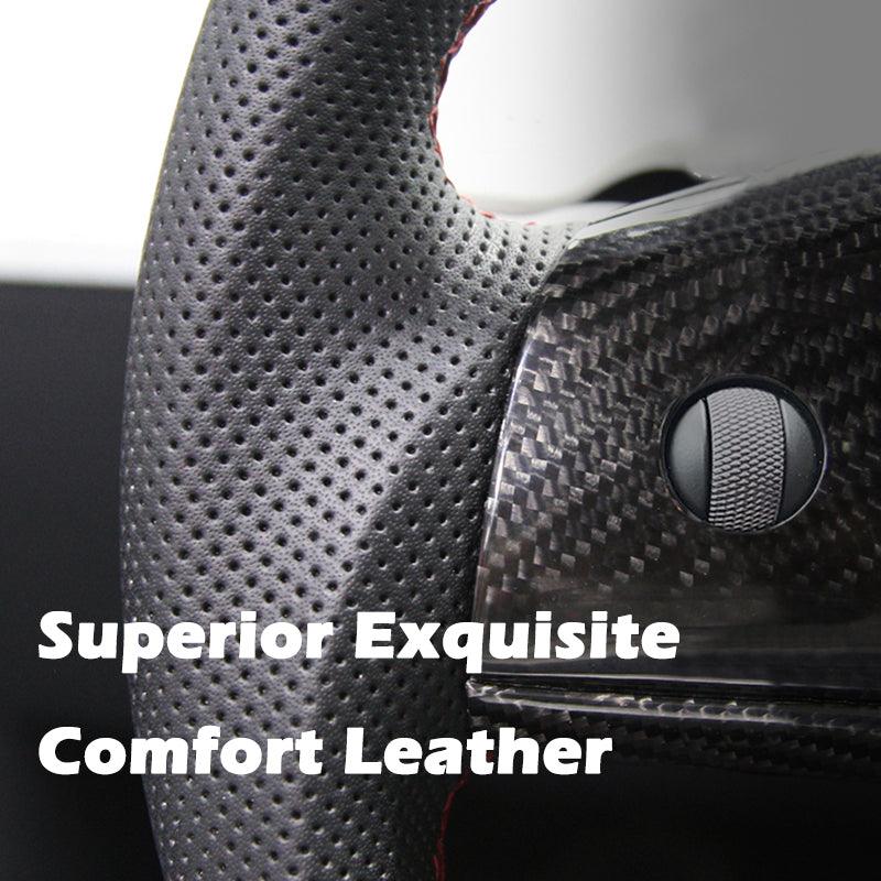 Model 3/ Y Customized Round Nappa Leather Steering Wheel Tesla Modification