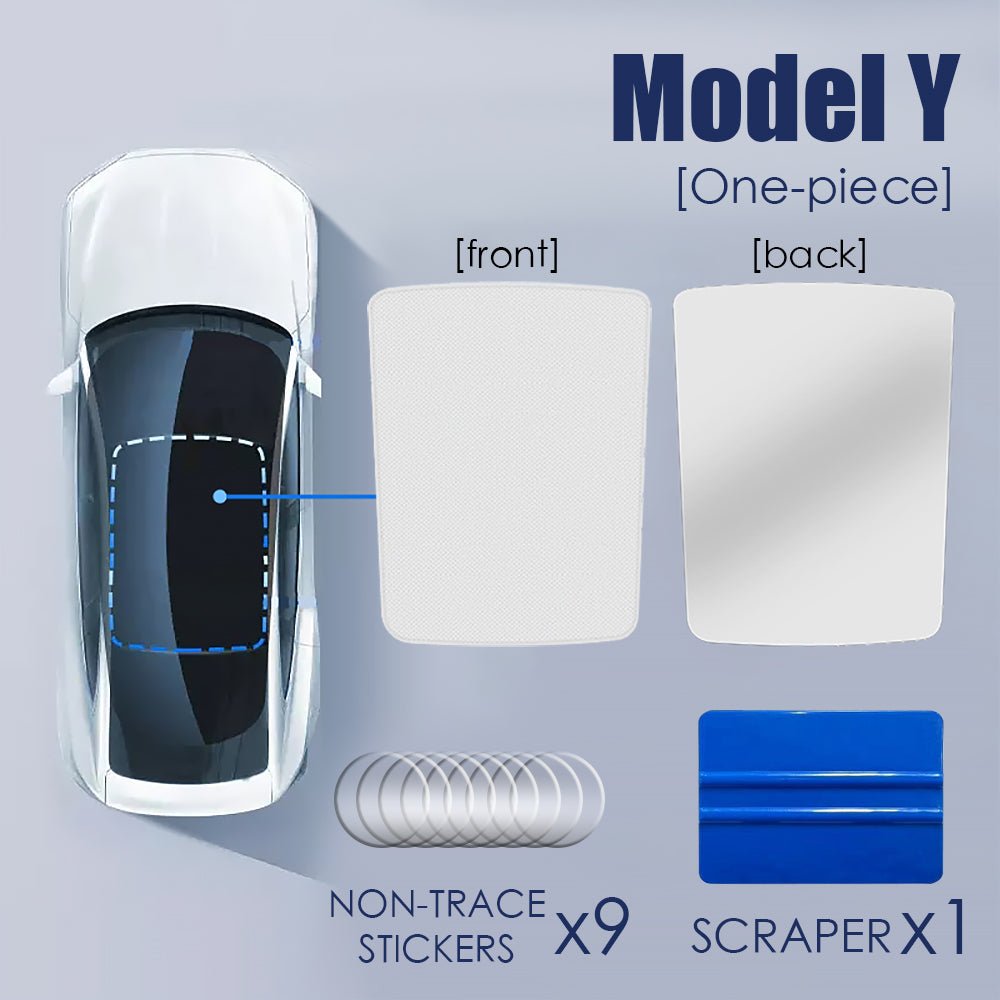 Model 3 & Y Electrostatic Adsorption Sunshade Glass Roof Shade Sun Protection