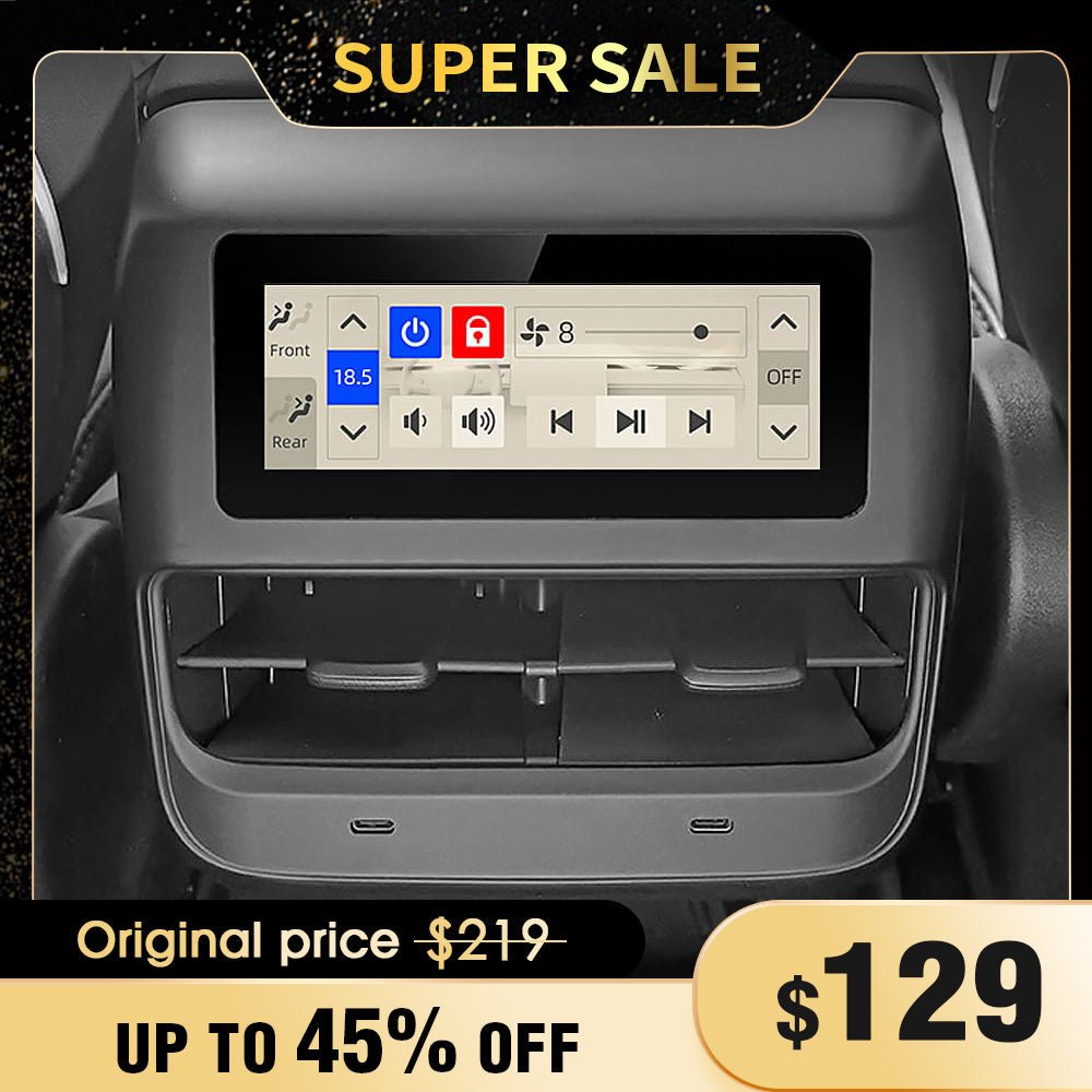 Model 3 & Y Rear Multimedia LCD Display Screen Air Conditioning Control