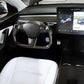Modified Model 3 & Y Yoke Style Full Real Carbon Fiber Heated Steering Wheel