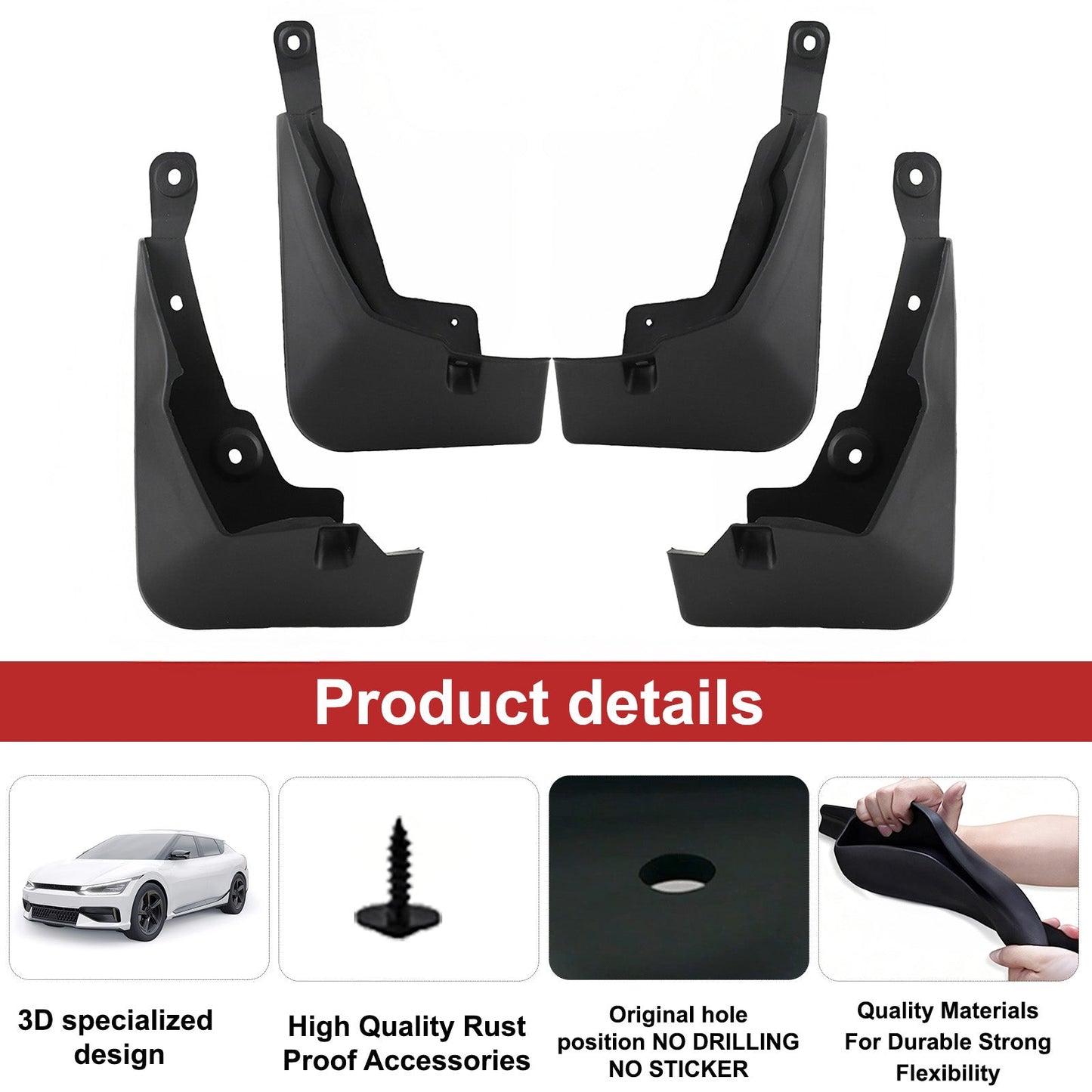 Molded Mud Flaps | 2019–2025 Toyota RAV4 Front Rear Splash Guards