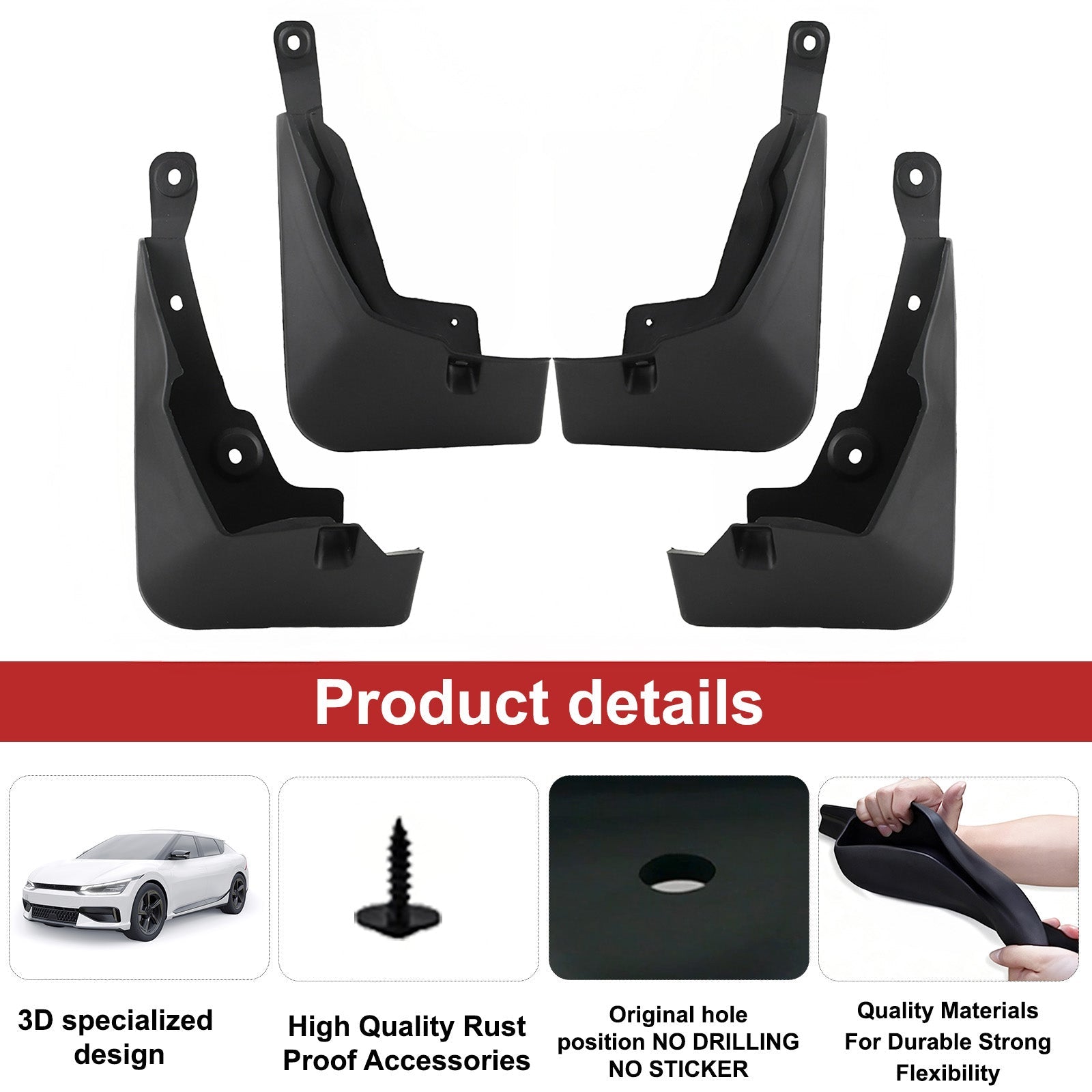 Molded Mud Flaps | 2019–2025 Toyota RAV4 Front Rear Splash Guards