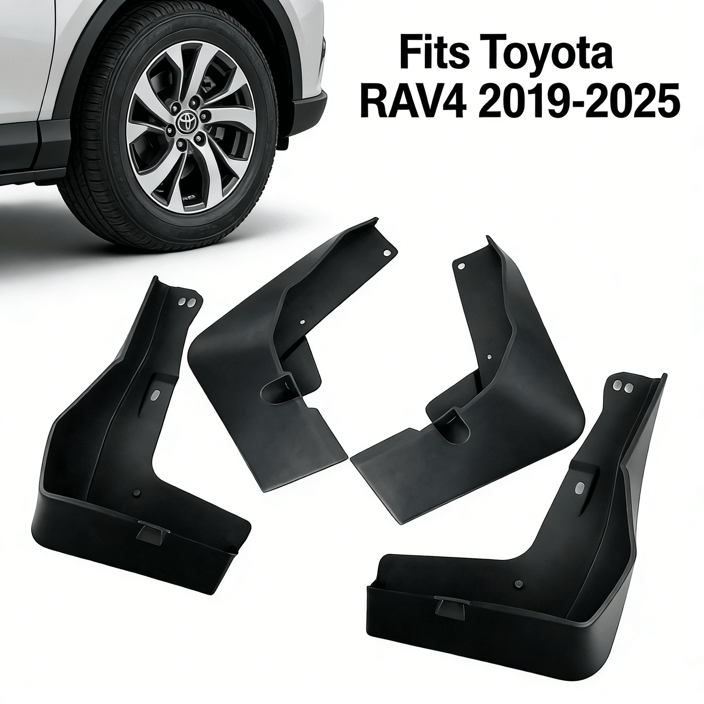 Molded Mud Flaps | 2019–2025 Toyota RAV4 Front Rear Splash Guards