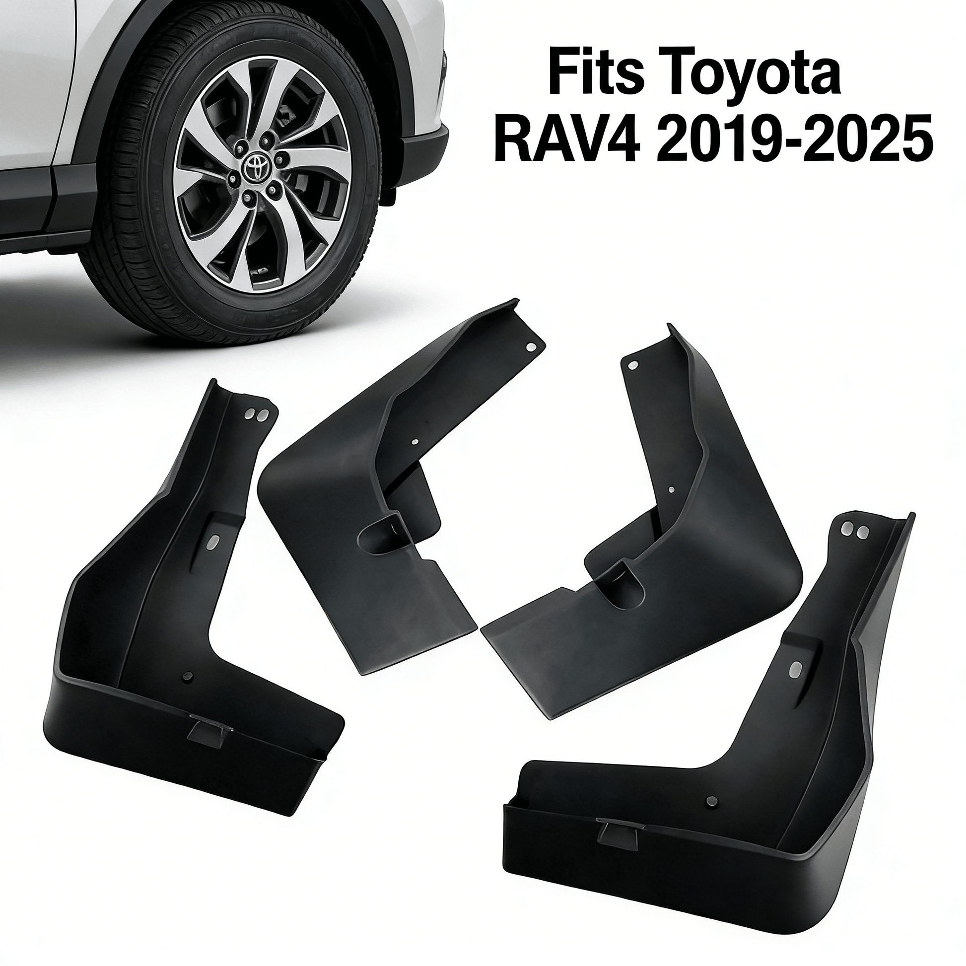 Molded Mud Flaps | 2019–2025 Toyota RAV4 Front Rear Splash Guards