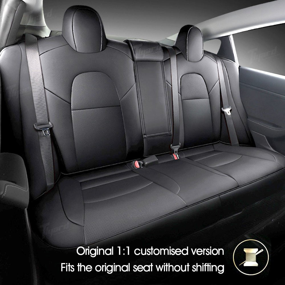 Nappa Leather Seat Covers Sets For Tesla Model 3 & Y 2017 - 2024 Model 3 Highland