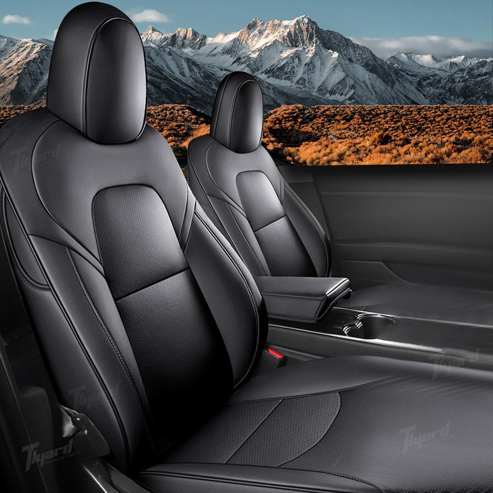 Nappa Leather Seat Covers Sets For Tesla Model 3 & Y 2017 - 2024 Model 3 Highland