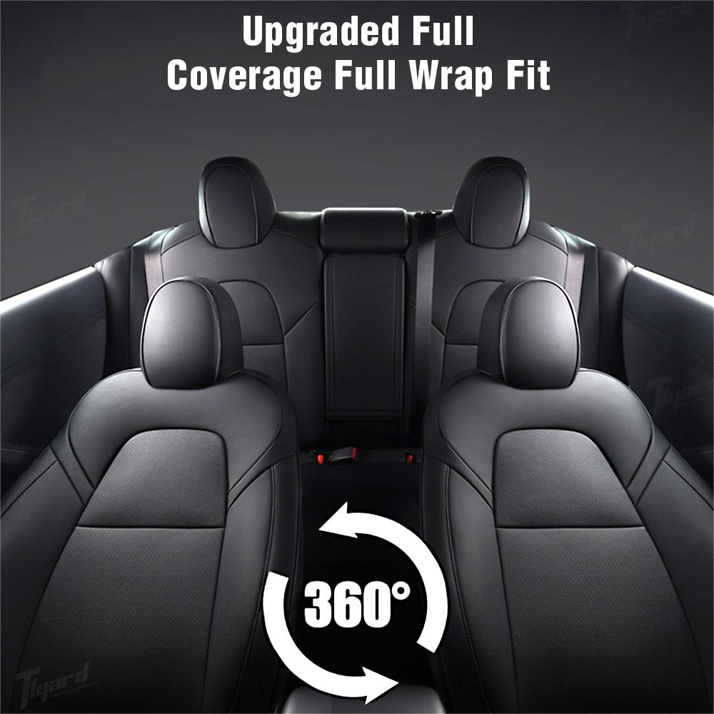 Nappa Leather Seat Covers Sets For Tesla Model 3 & Y 2017 - 2024 Model 3 Highland