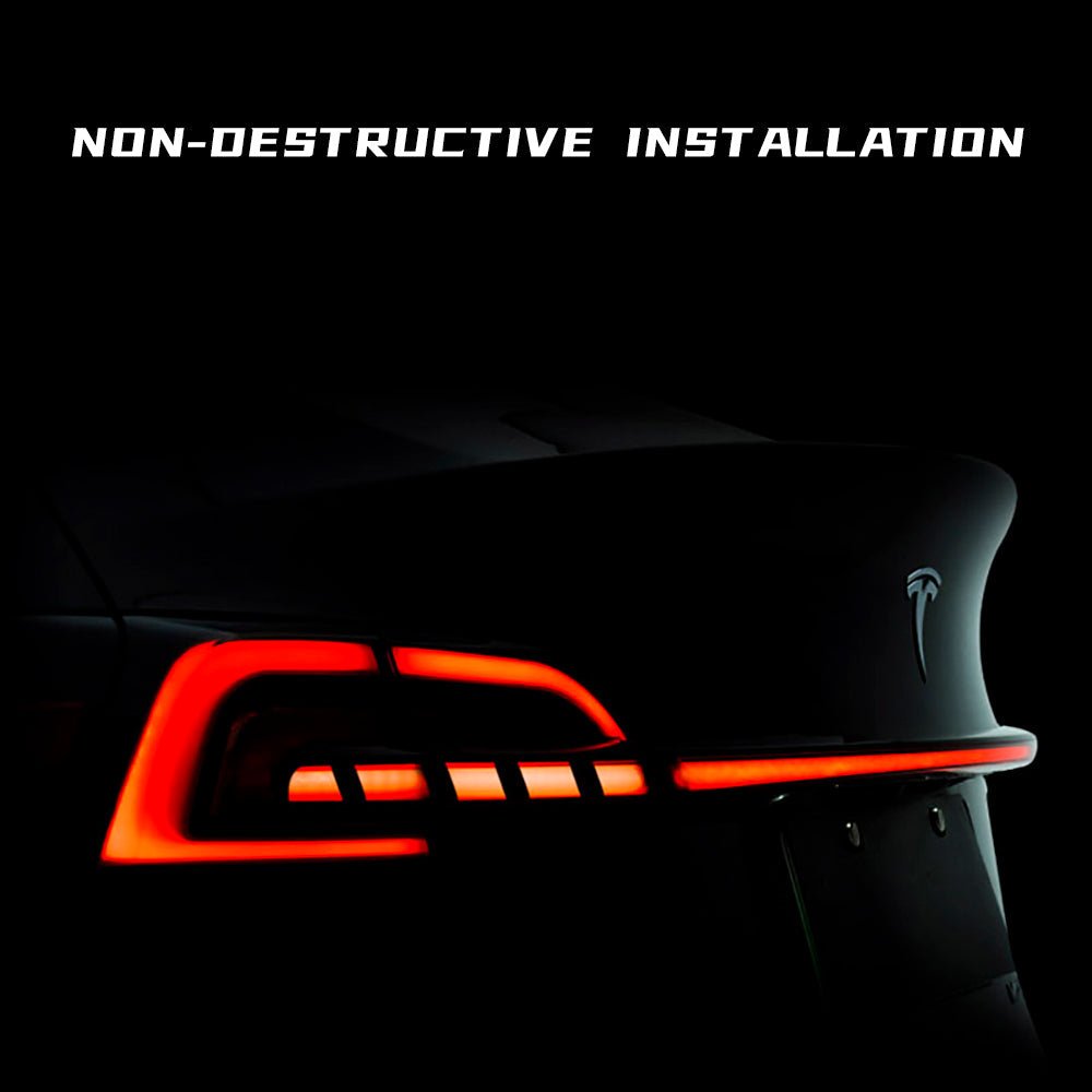Newest Full - Width Strip Through Shape Tail Lights For Model 3 & Y