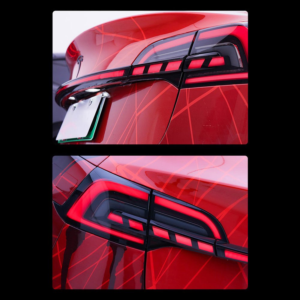 Newest Full - Width Strip Through Shape Tail Lights For Model 3 & Y
