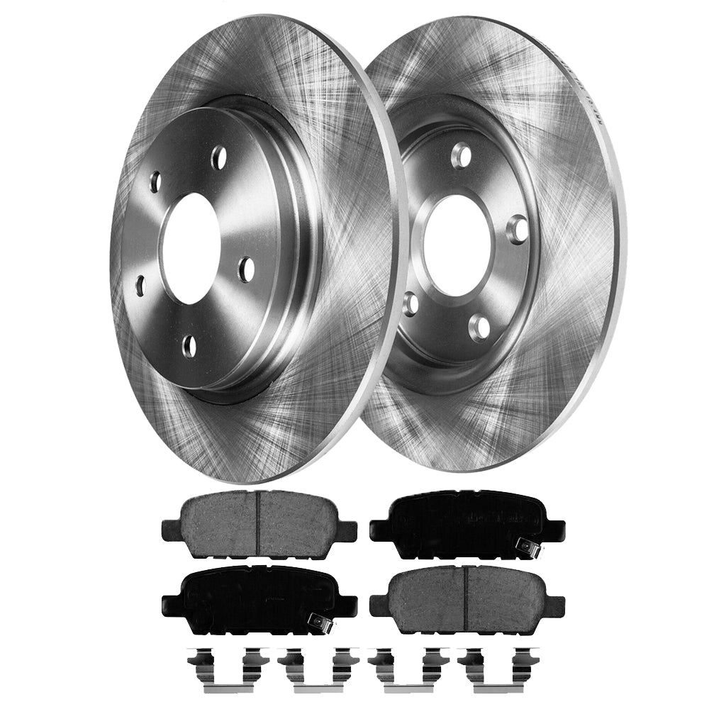 Nissan Altima 2002 - 2020 Rear Disc Brake Rotors & Ceramic Brake Pads Kit