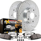 Power Stop Front Brake Kit For 08 - 20 Cadillac Escalade, 07 - 18 Chevy Silverado 1500, 08 - 20 Tahoe, 07 - 18 GMC Sierra 1500, 08 - 20 Yukon - Drilled Slotted Rotors & Ceramic Brake Pads Replacement, K2069 - 36