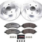 Power Stop Front Brake Kit For 2007 2008 2009 Chrysler Aspen 2007 2008 2009 Dodge Durango - Truck & Tow Carbon Fiber Ceramic Brake Pads & Drilled and Slotted Rotors Replacement, K2163 - 36