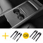 Real Carbon Fiber Center Console Cover + Door Handles For Model 3 & Y