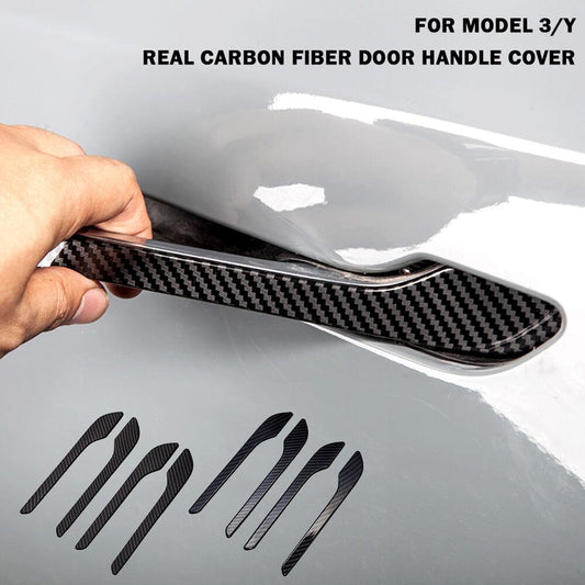 Real Carbon Fiber Door Handle Cover For Model 3/ Y Highland