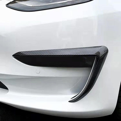 Real Carbon Fiber Front Foglight Trim Cover For Model 3