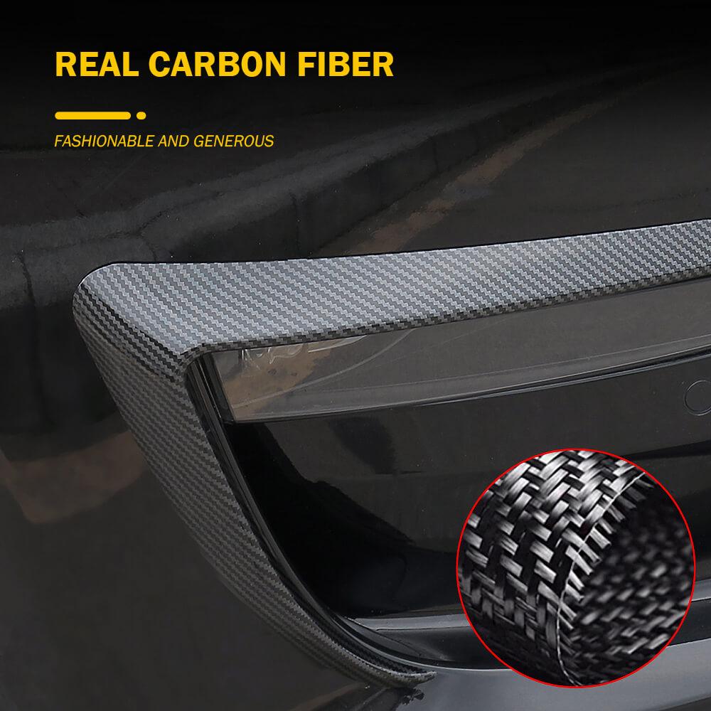 Real Carbon Fiber Front Foglight Trim Cover For Model 3