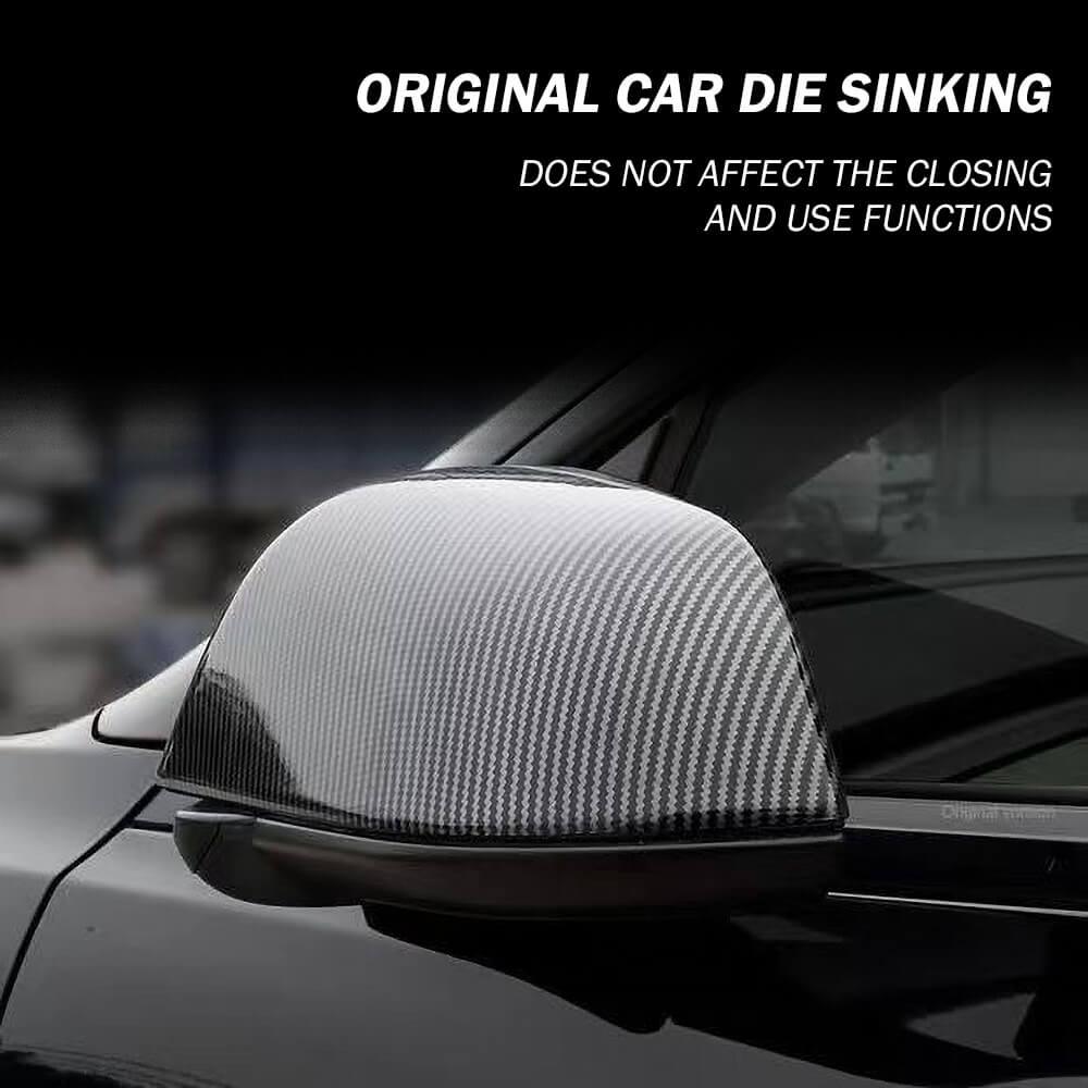 Real Carbon Fiber Mirror Overlays (1 pair) For Model 3 & Y Highland