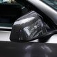 Real Carbon Fiber Rearview Mirror Cover Overlay For Model 3 & Y Highland Ox Horn Style