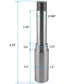 Round BT8 Trailer Spindle 1.5" Shank 2,000 lbs. Capacity 2pcs
