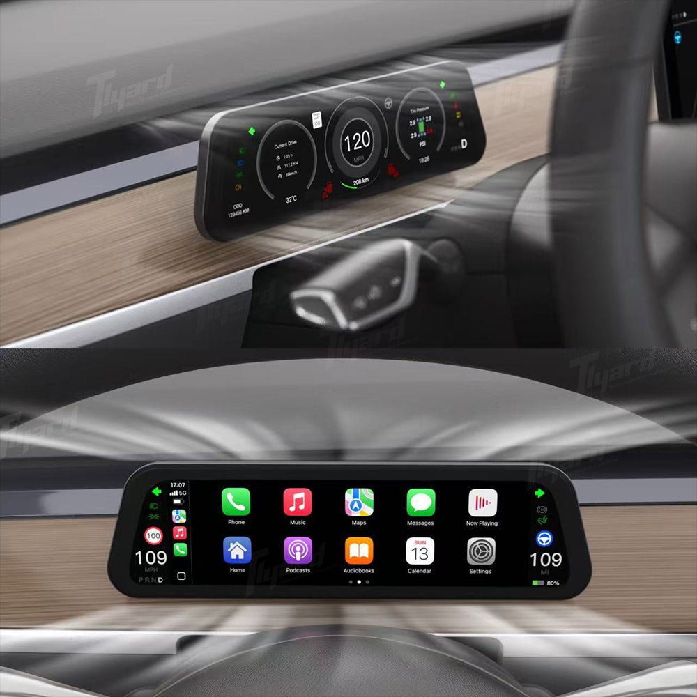 T9 Pro 9.6 - inch Gen 2 CarPlay Head - Up Touch Display Instrument Cluster for Tesla Model 3/Y/Model 3 Highland/Model Y Juniper