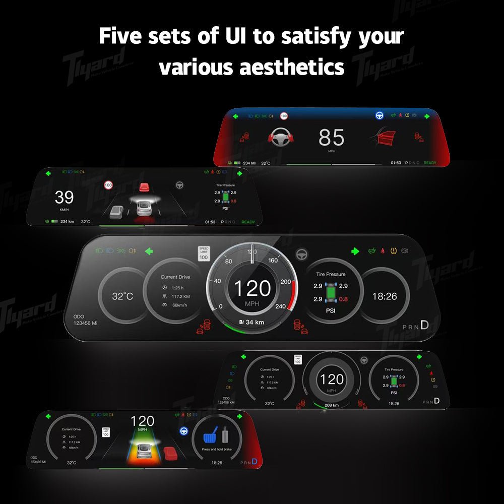 T9 Pro 9.6 - inch Gen 2 CarPlay Head - Up Touch Display Instrument Cluster for Tesla Model 3/Y/Model 3 Highland/Model Y Juniper