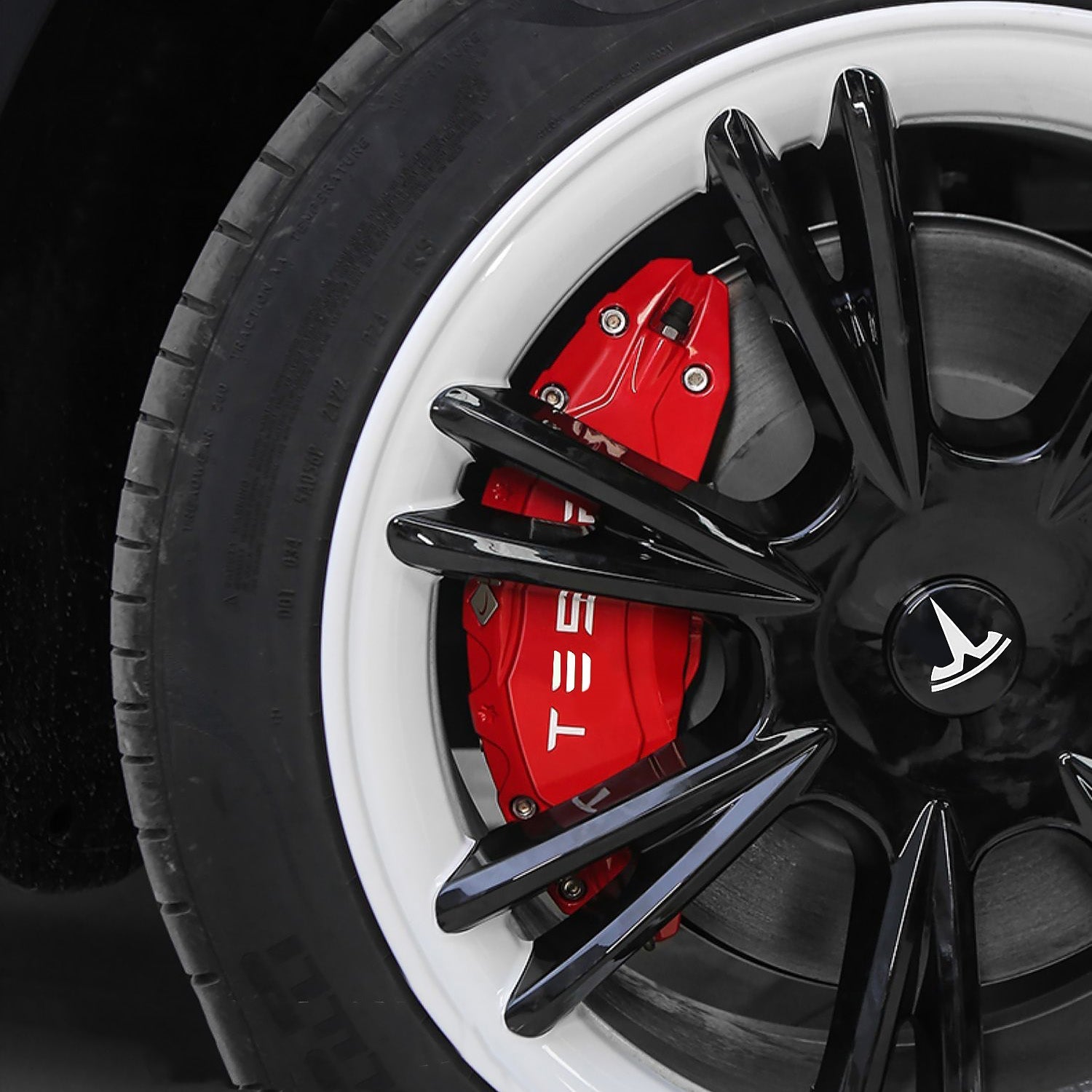 Tesla Logo 4 PCS Hubcaps Center Cover For Model 3 & Y & 3 Highland & Y Juniper