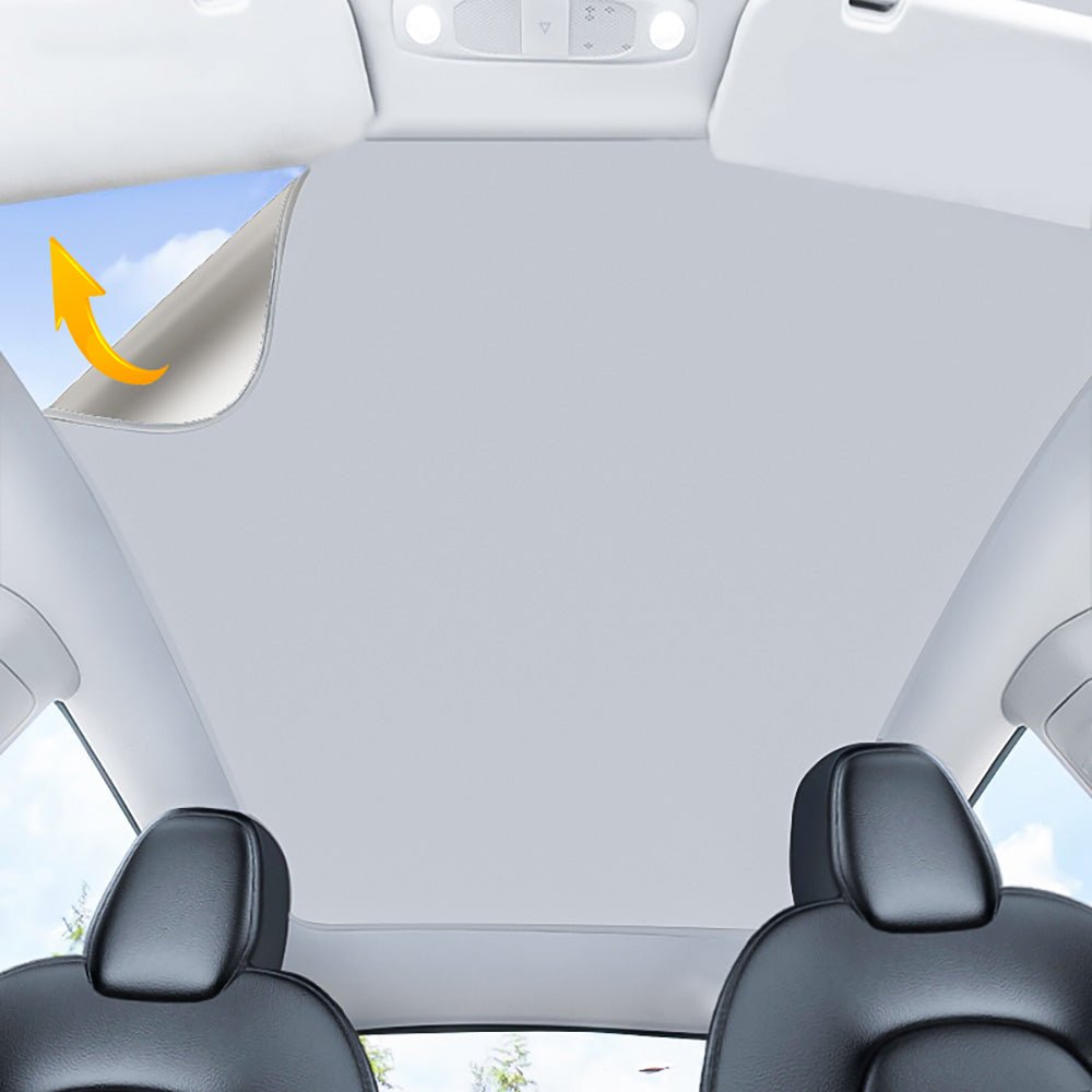 Tesla Model 3/Y Summer Combo: Electrostatic Sunshade + Cool Ventilated Seat Covers – Beat the Heat!