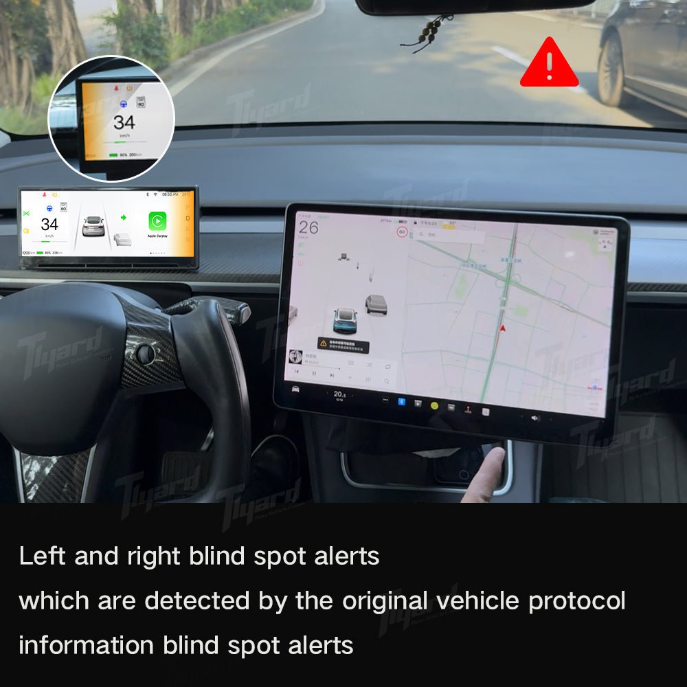 Tesla Model 3/Y/3 Highland/Y Juniper F9 Pro 8.9 - inch Touch Screen Carplay/Android Auto Smart Dashboard with Front Camera | Tlyard