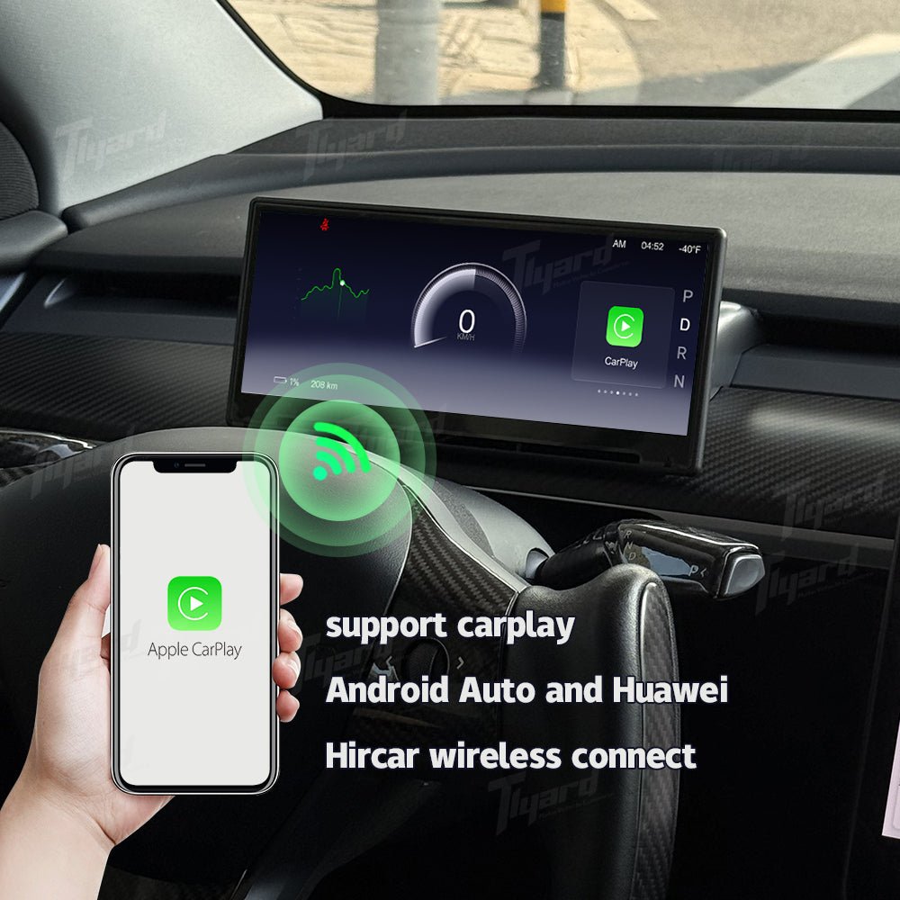Tesla Model 3/Y/3 Highland/Y Juniper F9 Pro 8.9 - inch Touch Screen Carplay/Android Auto Smart Dashboard with Front Camera | Tlyard