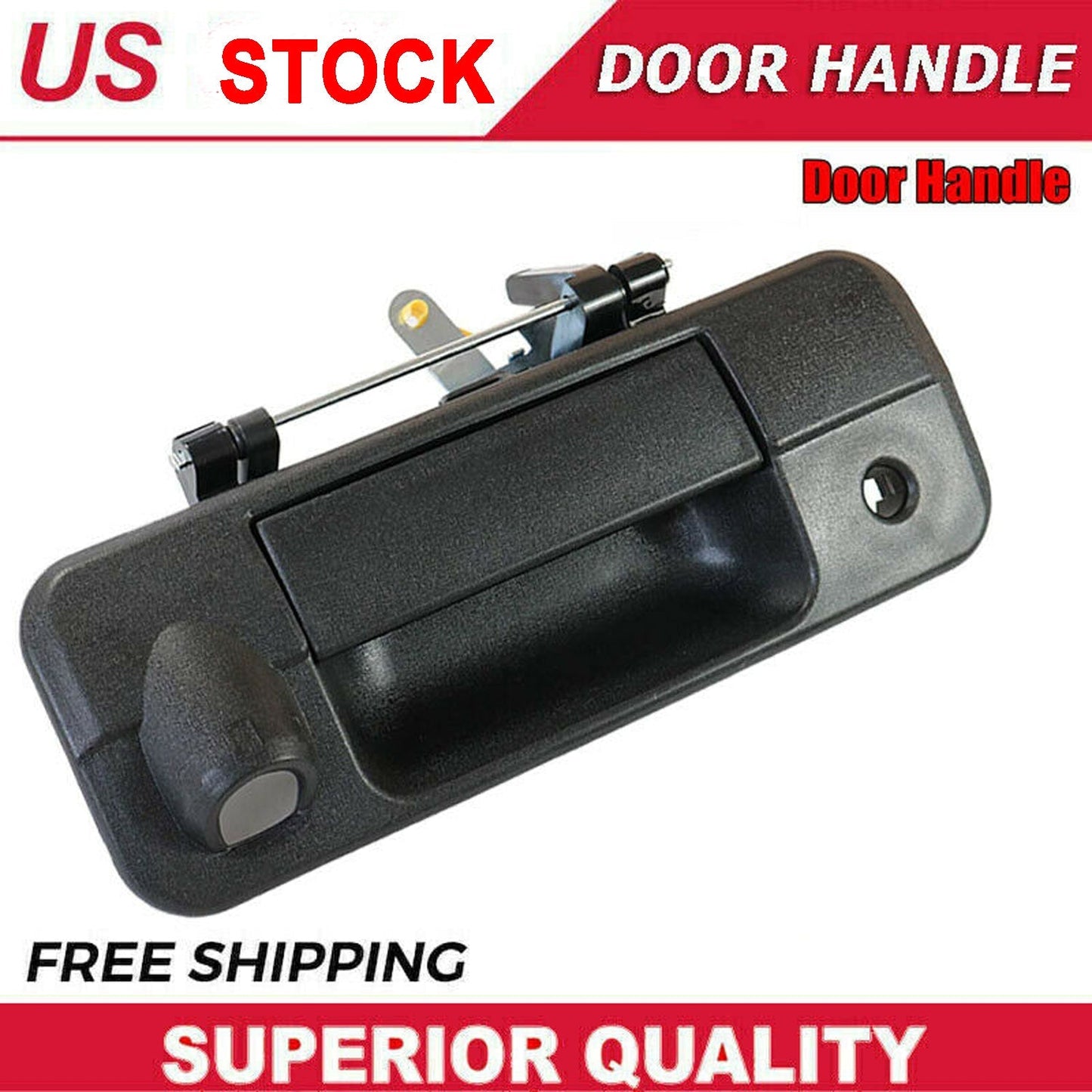 Textured Black Tailgate Handle With Rear Camera Hole Fit