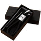 Toyota Logo Keychain Black Calf Leather Alloy Decoration