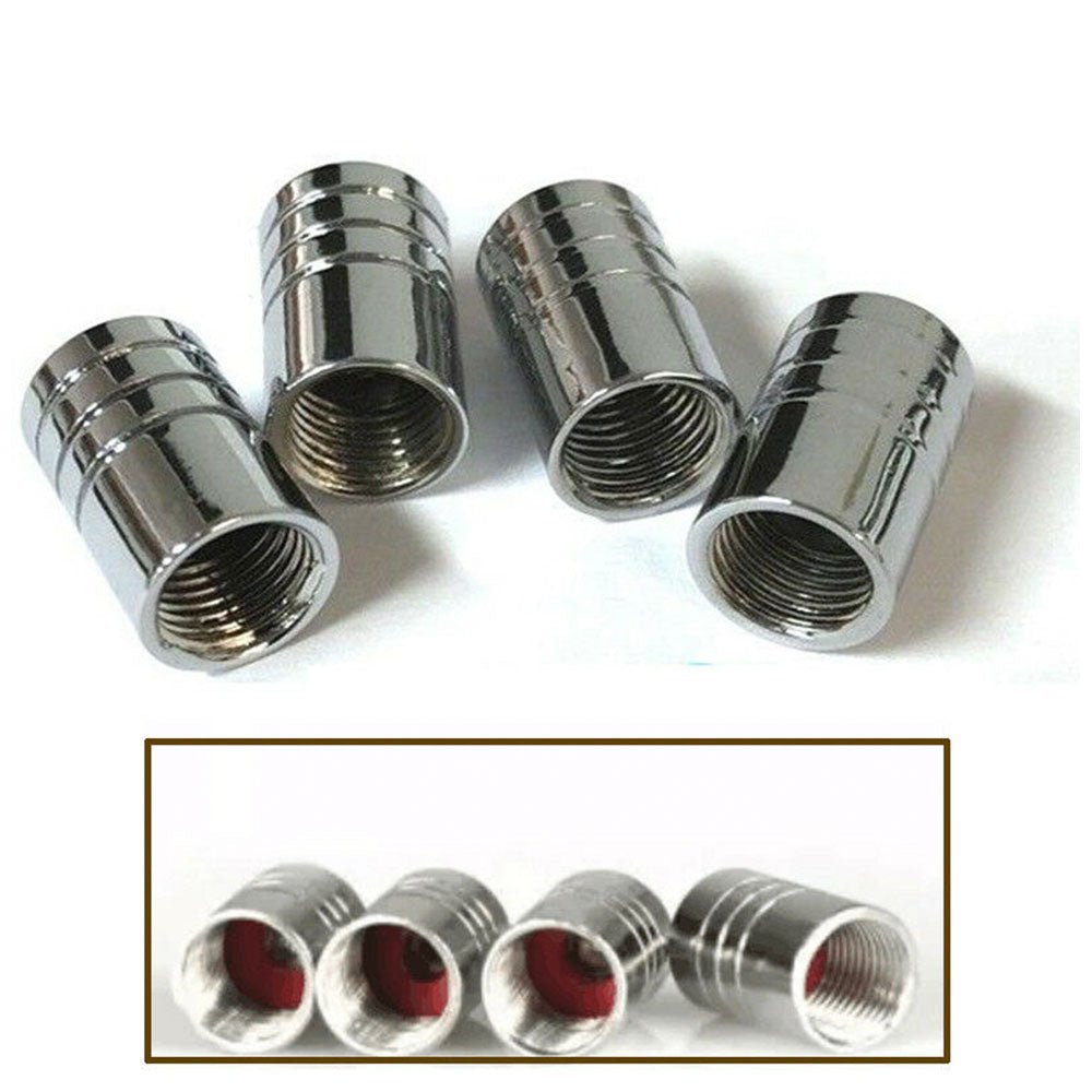 Toyota Silver Chrome Car Wheel Tire Air Valve Caps Stem