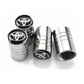 Toyota Silver Chrome Car Wheel Tire Air Valve Caps Stem