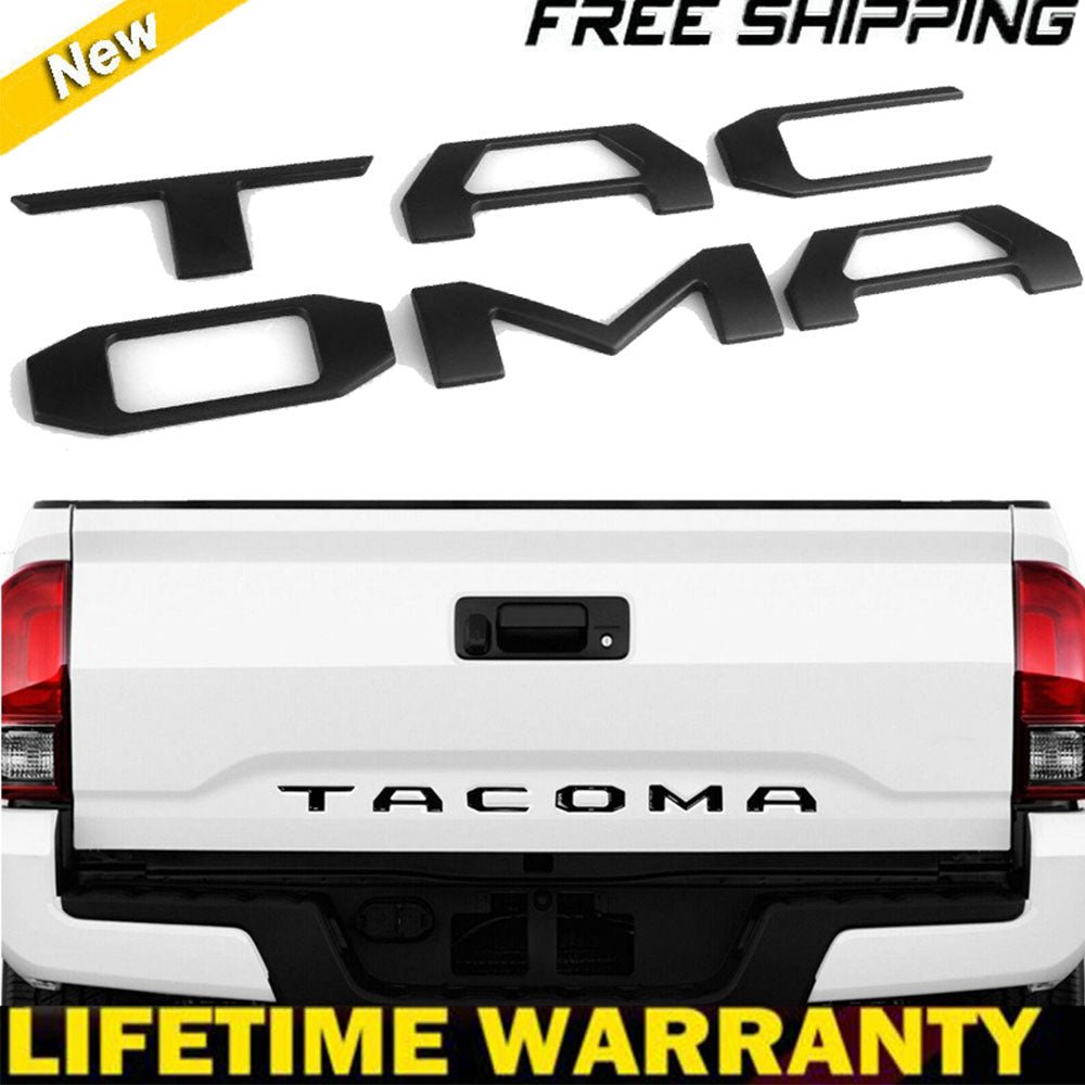Toyota Tacoma Emblem Tailgate Insert Letters Matte Black