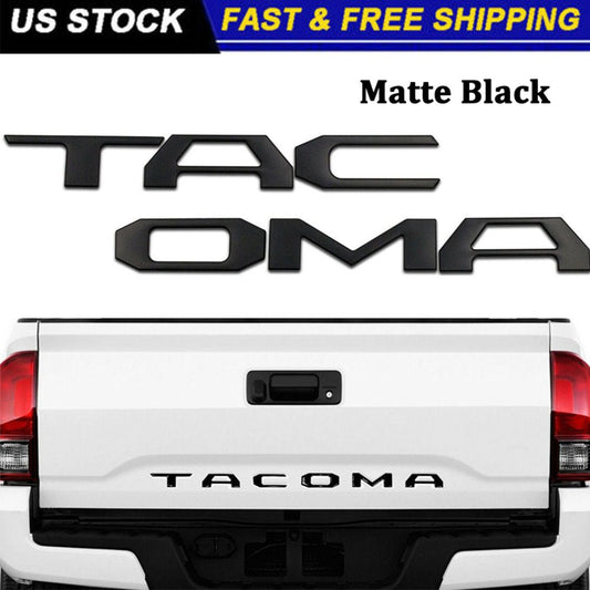 Toyota Tacoma Emblem Tailgate Insert Letters Matte Black