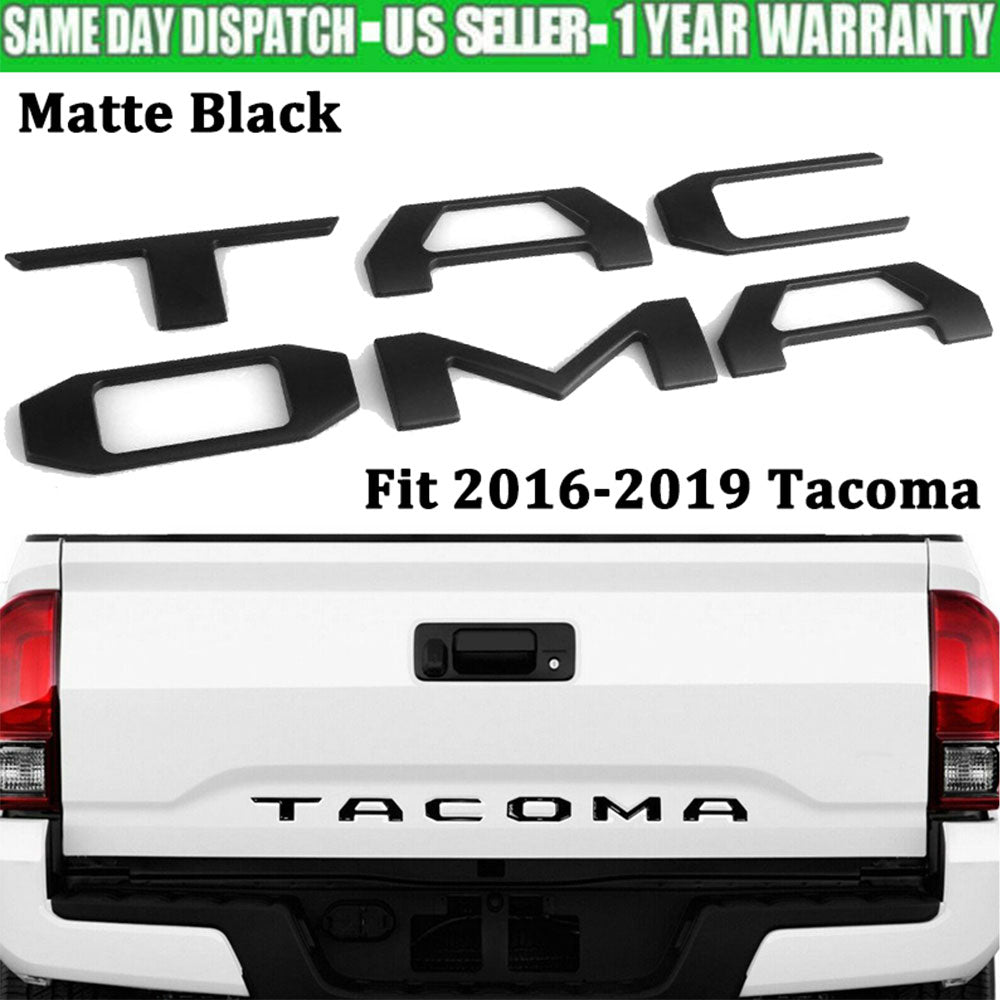 Toyota Tacoma Emblem Tailgate Insert Letters Matte Black