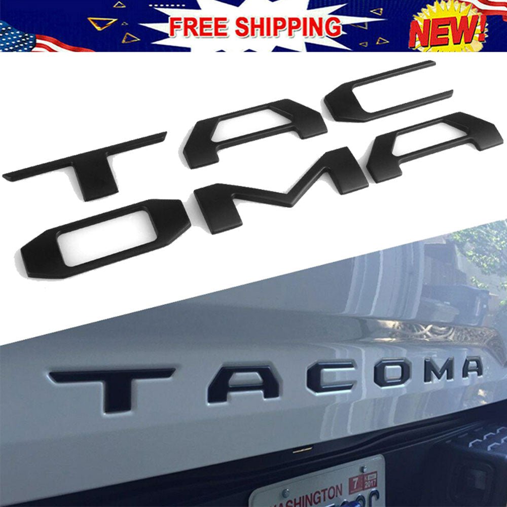 Toyota Tacoma Emblem Tailgate Insert Letters Matte Black