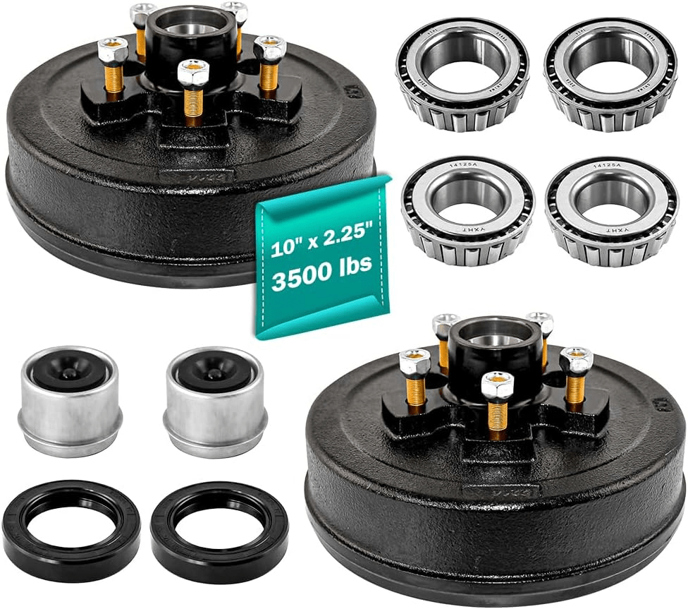 Trailer Brake Hub Drum 10" X 2-1/4" Kit 5 on 4.5" for 3500 Lbs Axle 22001K 008-247-05, 84546