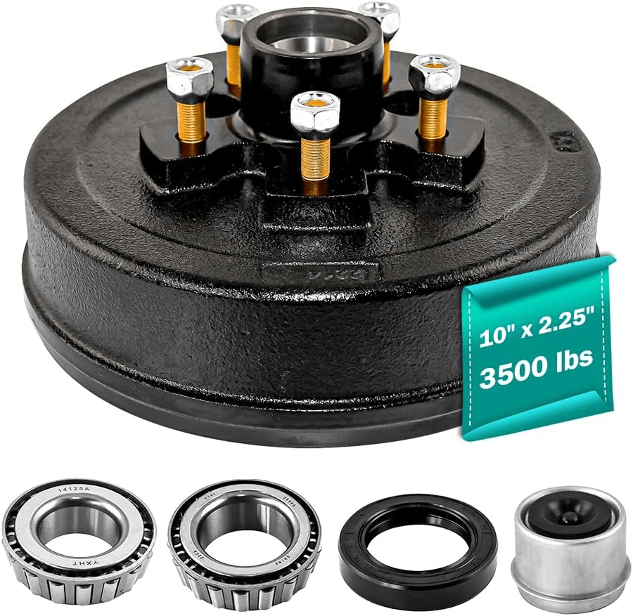 Trailer Brake Hub Drum 10" X 2-1/4" Kit 5 on 4.5" for 3500 Lbs Axle 22001K 008-247-05, 84546