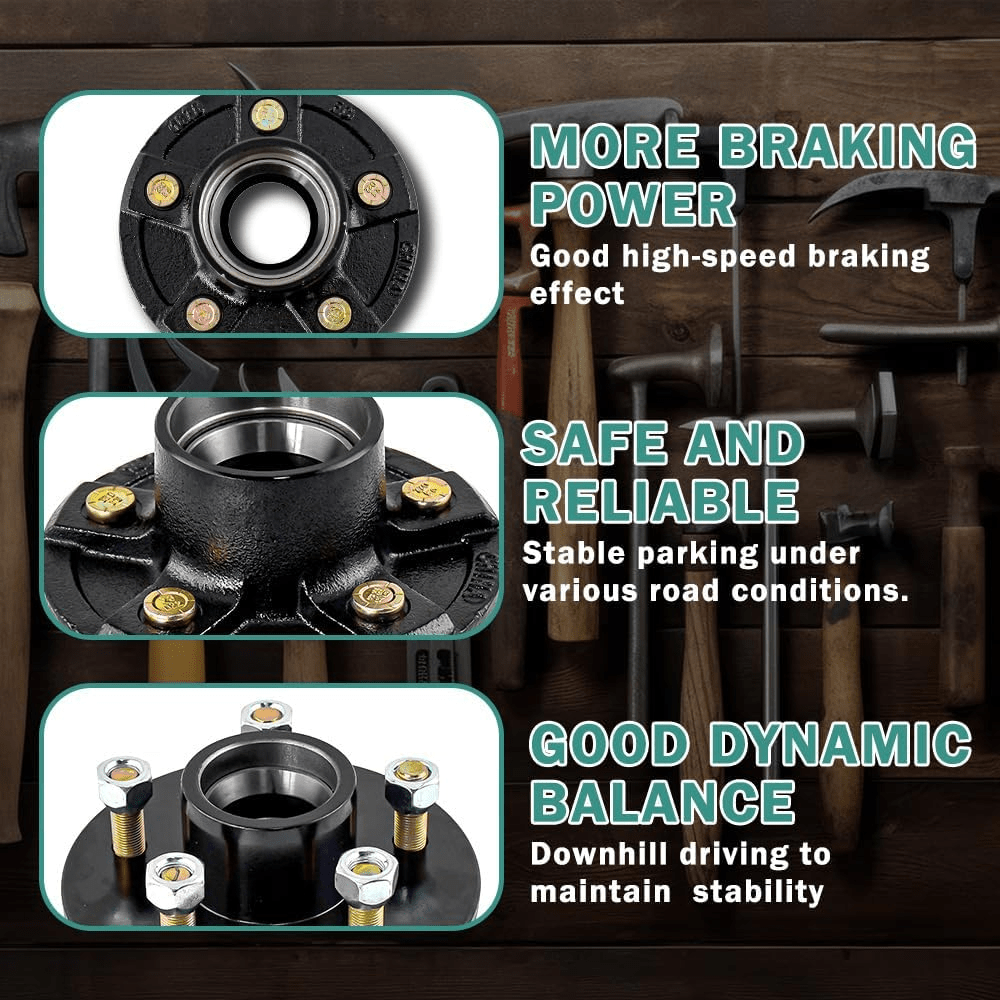 Trailer Hub Kits 6 on 5.5" Trailer Idler Hub 6 Bolt for 5200, 6000 lbs Trailer Axle Hub Assembly