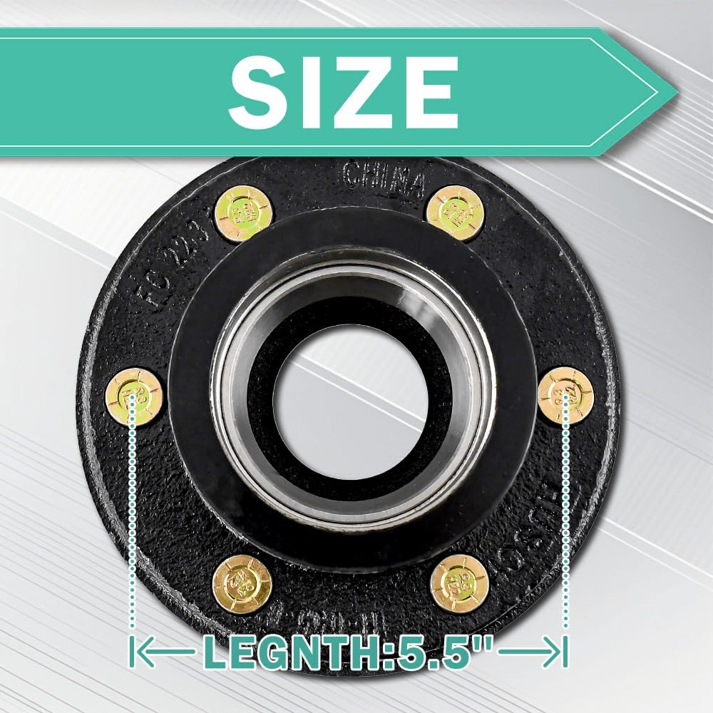 Trailer Hub Kits 6 on 5.5" Trailer Idler Hub 6 Bolt for 5200, 6000 lbs Trailer Axle Hub Assembly