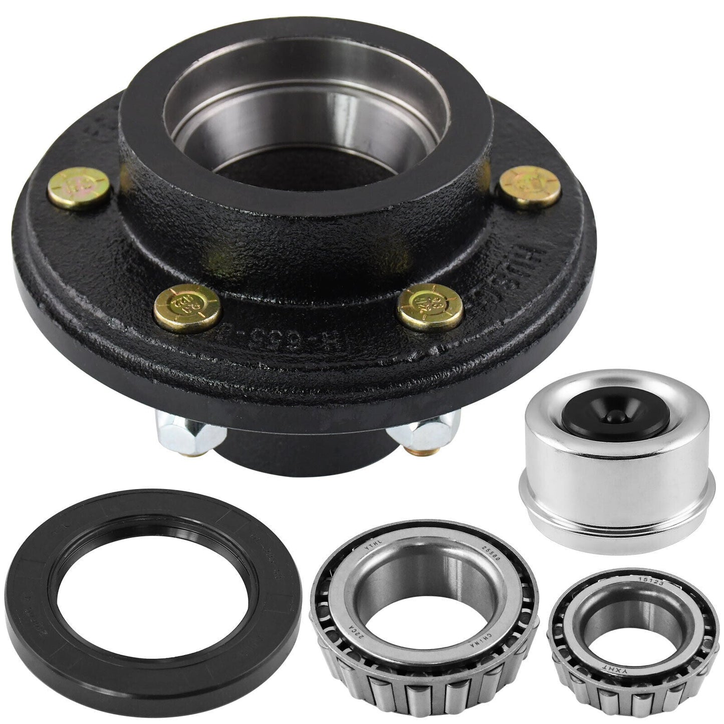Trailer Hub Kits 6 on 5.5" Trailer Idler Hub 6 Bolt for 5200, 6000 lbs Trailer Axle Hub Assembly