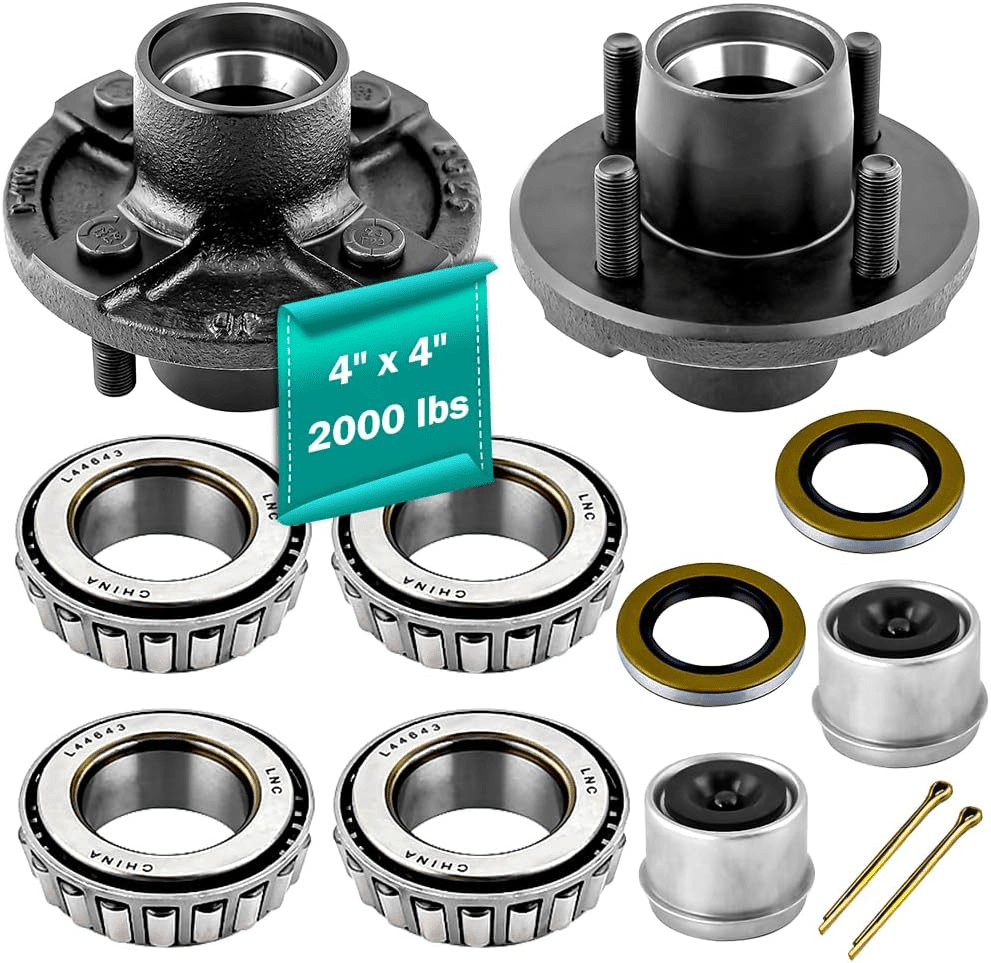 Trailer Idler Hub Kits 4 on 4" Trailer Hub 4 Lug for 2000 lbs Tralier Axle，ONLY for 2000lbs Trailer Hub Assembly