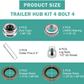 Trailer Idler Hub Kits 4 on 4" Trailer Hub 4 Lug for 2000 lbs Tralier Axle，ONLY for 2000lbs Trailer Hub Assembly