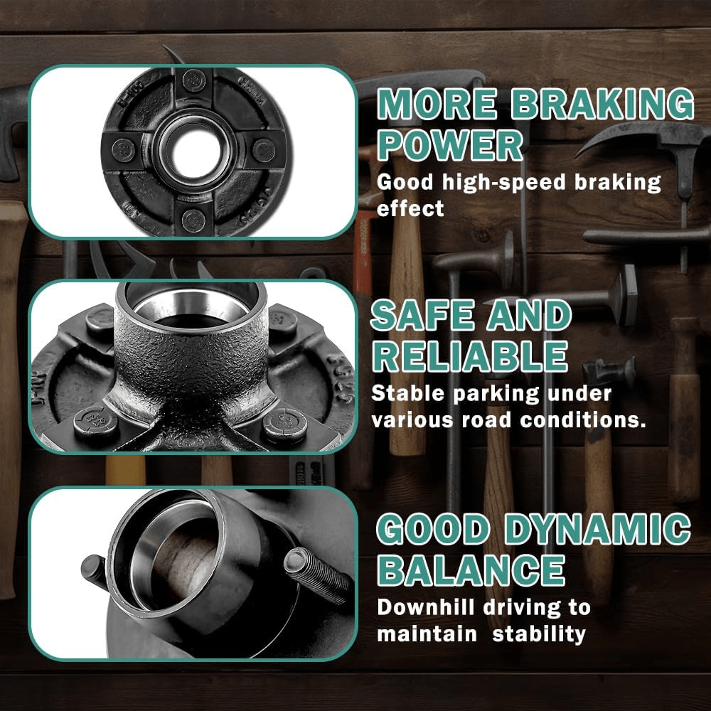 Trailer Idler Hub Kits 4 on 4" Trailer Hub 4 Lug for 2000 lbs Tralier Axle，ONLY for 2000lbs Trailer Hub Assembly
