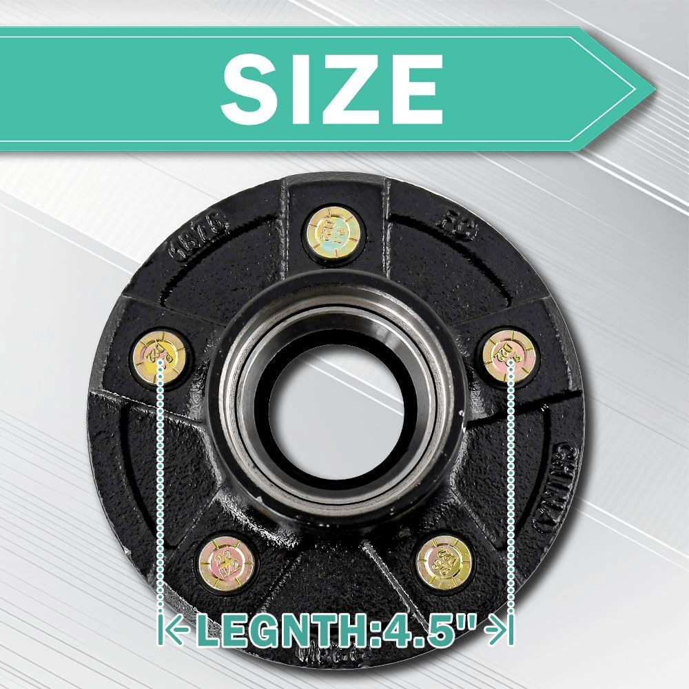 Trailer Idler Hub Kits 5x4.5 Trailer Hub 5 Lug for 3500 lbs Tralier Axle Hub Assembly Kit