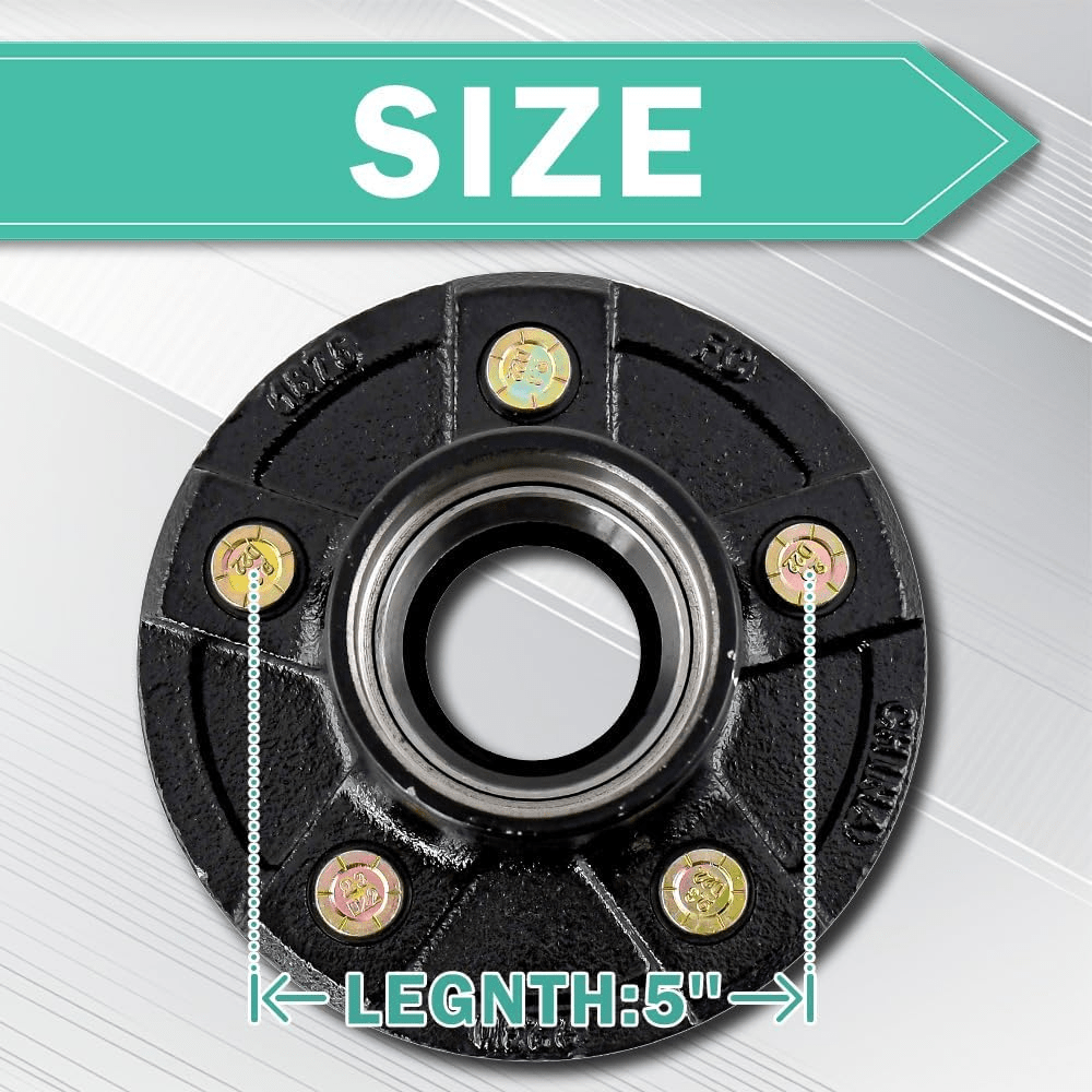 Trailer Idler Hub Kits 5x5“ Trailer Hub 5 Lug For 3500 lbs Tralier Axle Hub Assembly Kit